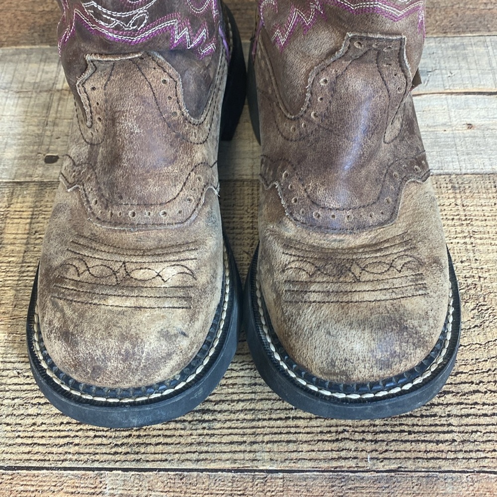 Justin Gypsy Western Boot Womens Size 6.5 B Leather Ankle Boots Round Toe Heels - Picture 3 of 13